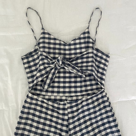Gingham Navy Romper - Picture 4 of 4